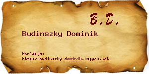Budinszky Dominik névjegykártya